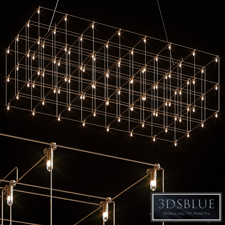 QUASAR UNIVERSE SQUARE DOUBLE SUSPENSION LAMP 87,5 cm