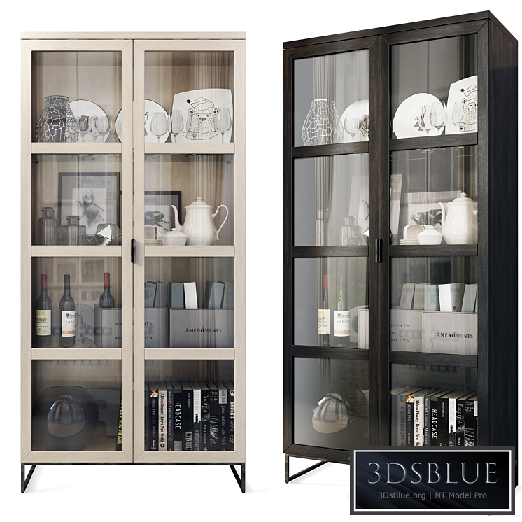 Swing cabinet with glass / showcase Everett. Cabinet showcase by Rowico