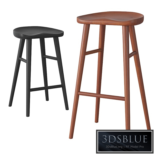 Rejuvenation Randle tractor bar stool and counter stool with wooden legs