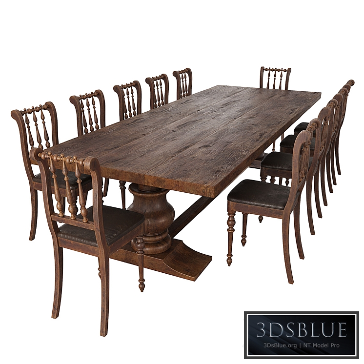 Rustic dining table + chair