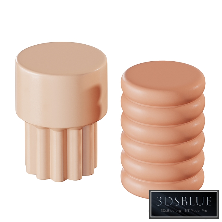 Stassi Mila Scallop Ceramic Indoor / Outdoor Stool | Rust