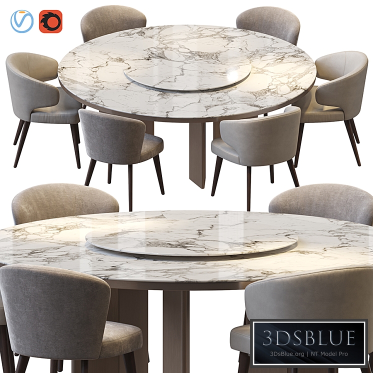 MORGAN MARBLE TABLE AND ASTON DINING CHAIR