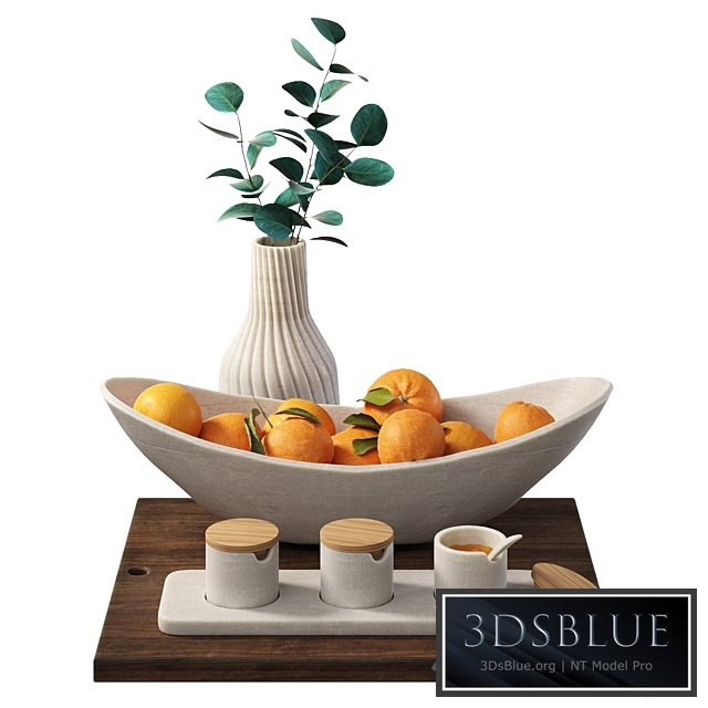 Decorative set for the kitchen with oranges
