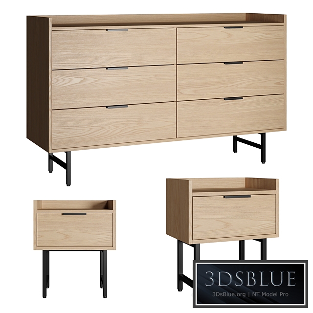 La Redoute headboard table and chest of drawers Volga