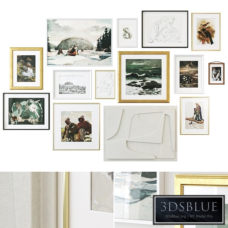 A set of paintings with relief panels