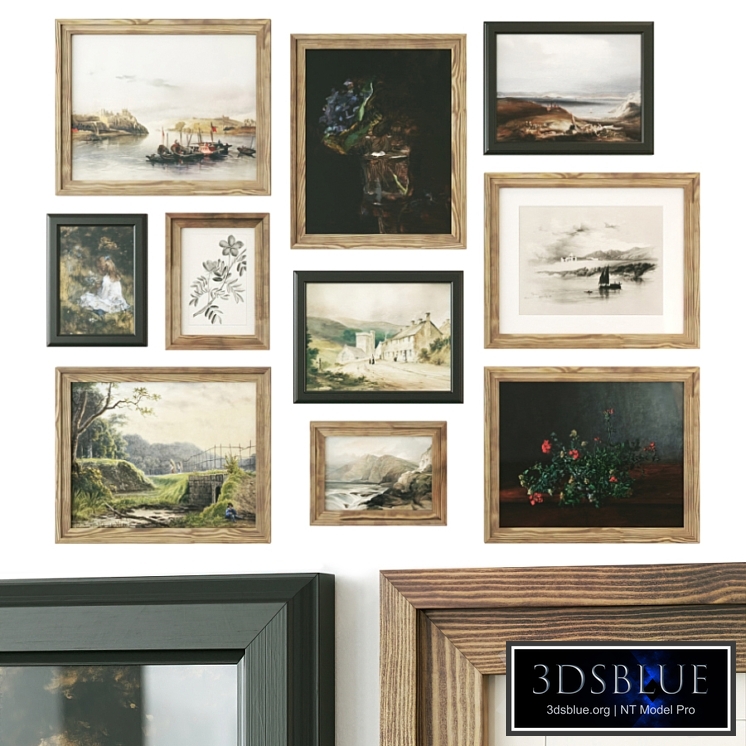 Pictures with landscapes and still lifes