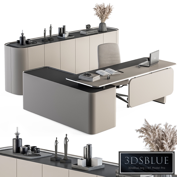 Office Furniture Cream Boss Desk - Manager Set Table 41