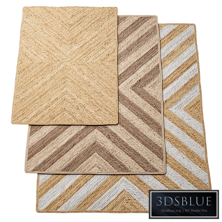 Natural X-shape Braided Jute Rug