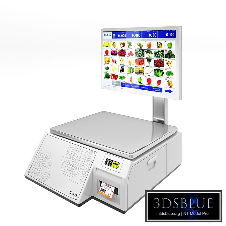 Commercial scales CAS with touch screen