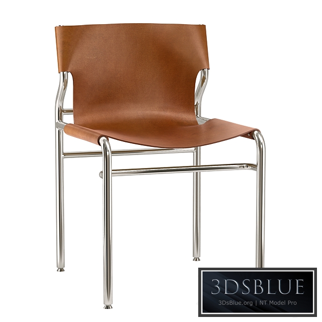 CB2 - Surf Sling Brown Leather Dining Chair