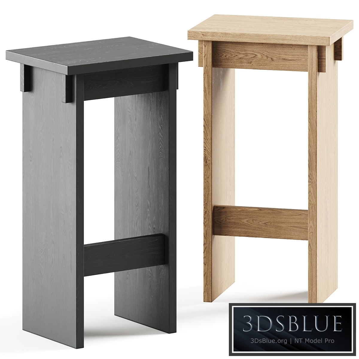 Japanese Bar Stool Oak by Kristina Dam Studio