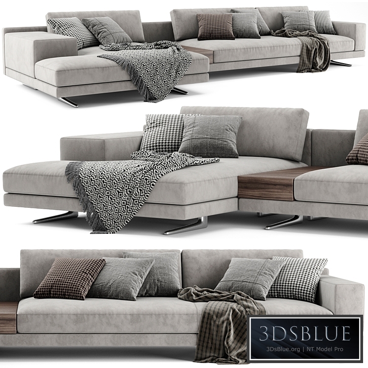 Poliform Mondrian Chaise Longue Sofa