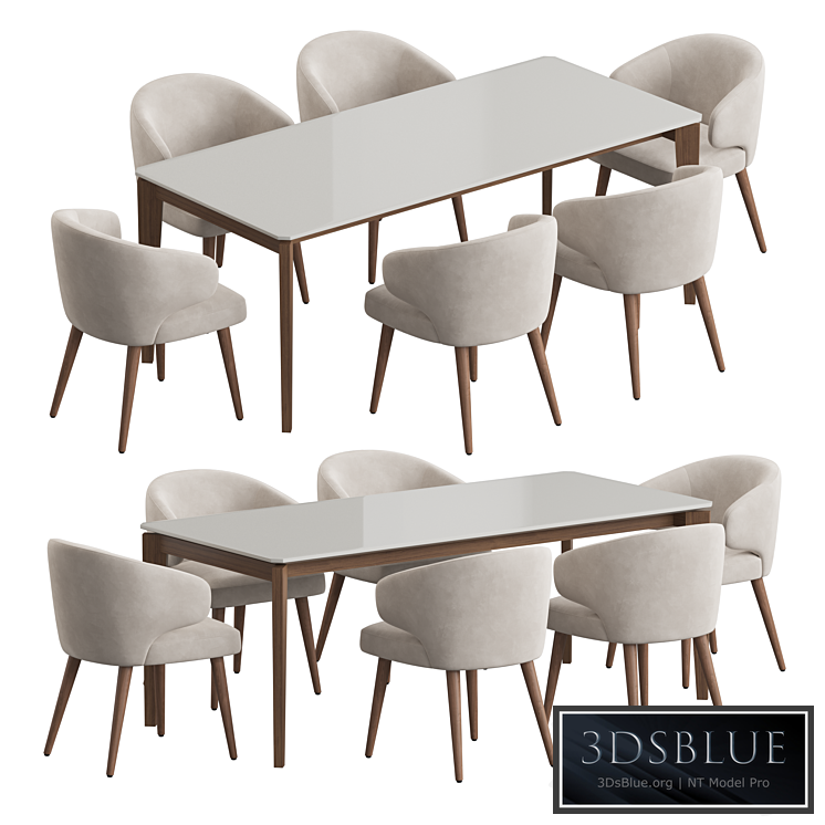 Angel Cerda Nogal Aston dining set