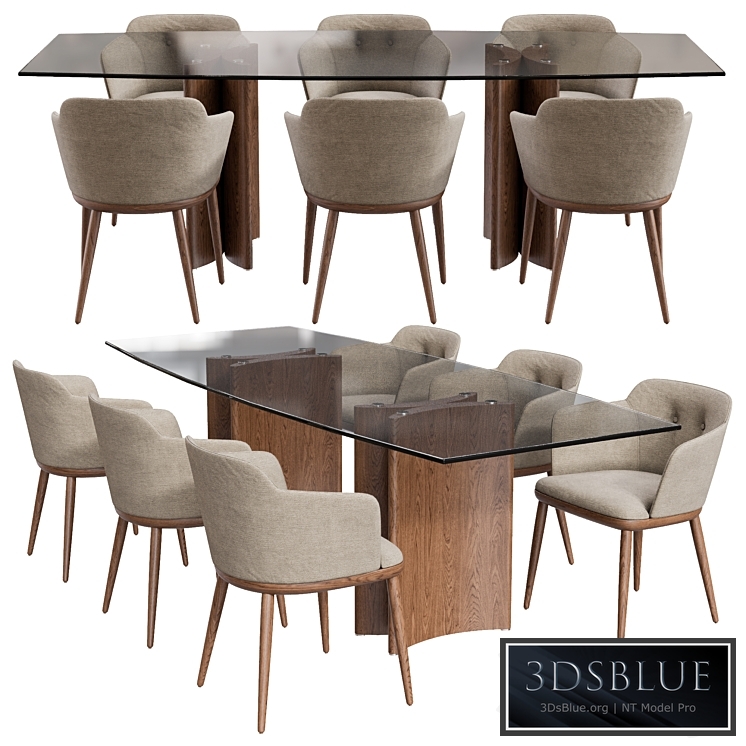 Porada Alan Botte Cristallo Table and Celine Chair