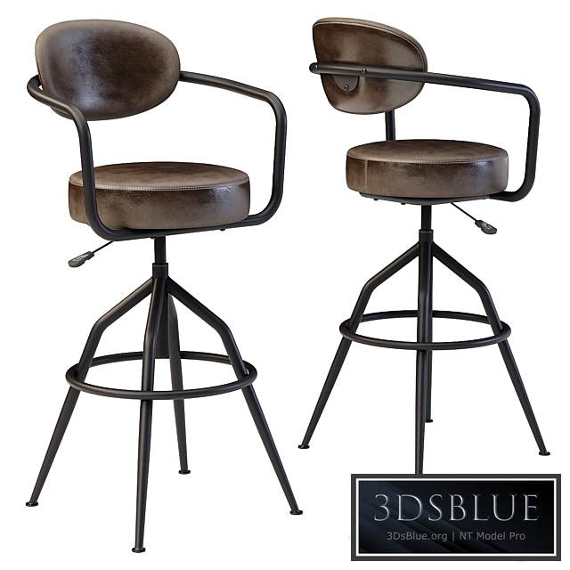 Industrial style swivel bar stool