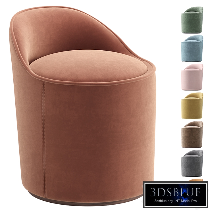 Small Armchair Tail Velvet and Leather By Gubi