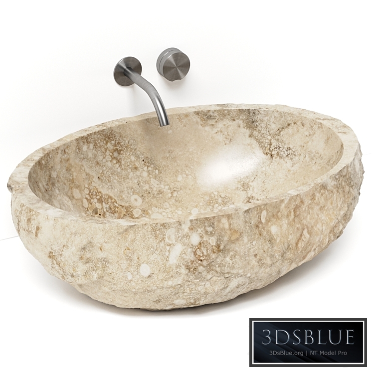 Custom Travertine Sink & Ceadesign Giotto Plus