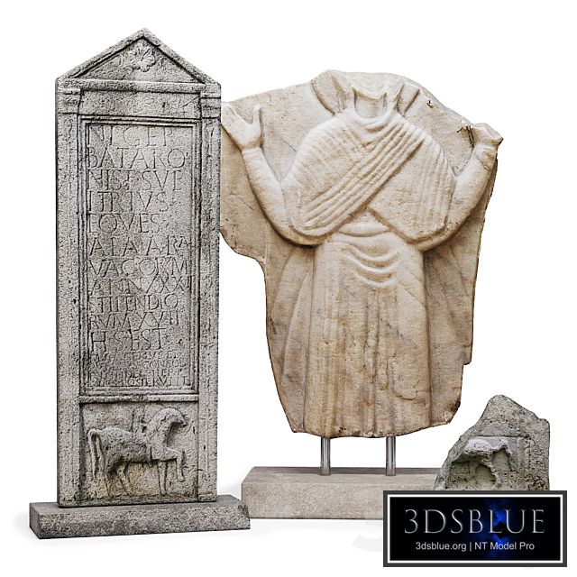 Roman tombstones and marble relief