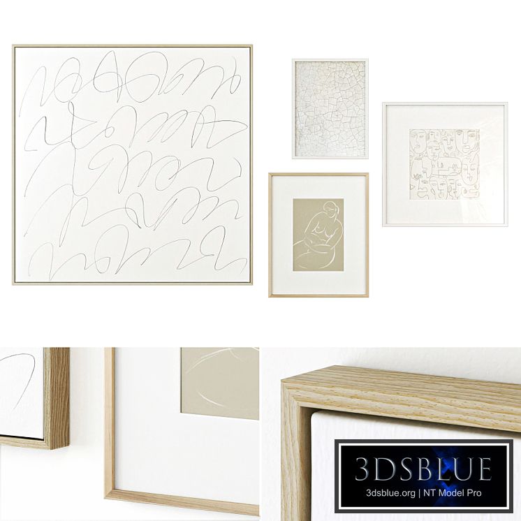 Abstract posters with painting on canvas