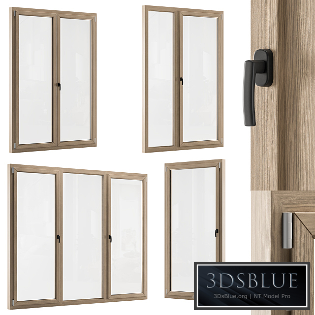 Wooden Window Modern - Windows Set 01