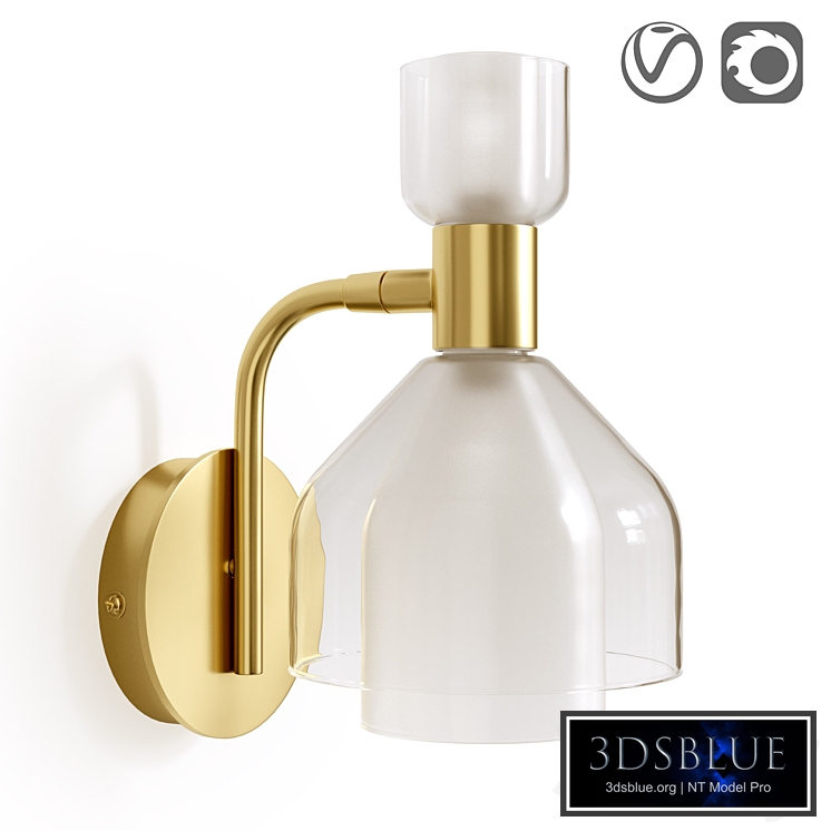 Brass and tinted glass wall lamp, Amoris