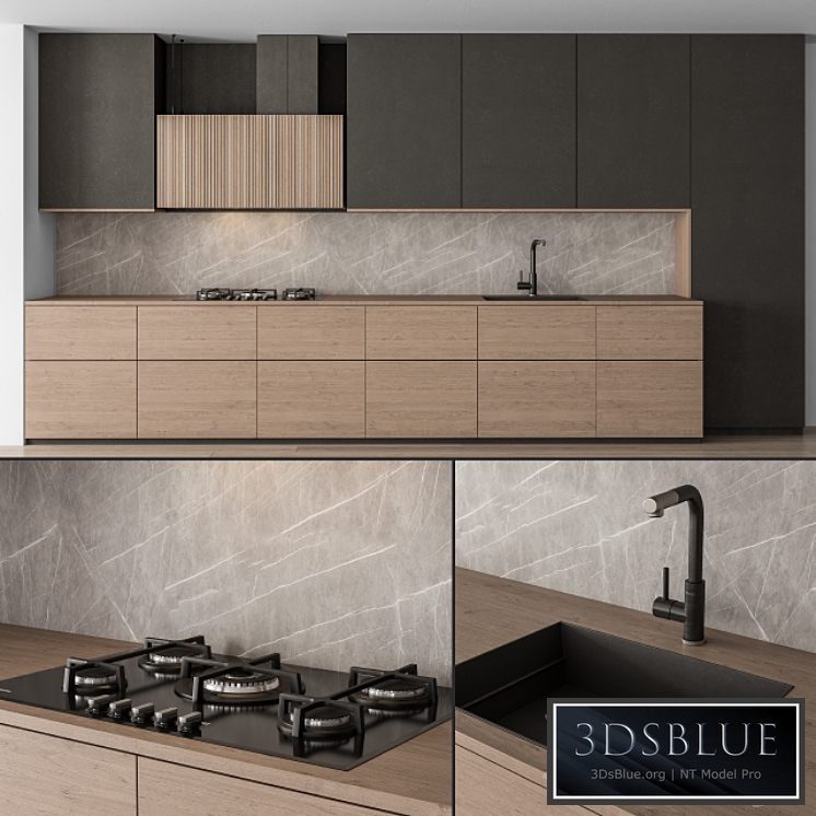 Kitchen Modern - Black and Wood 76