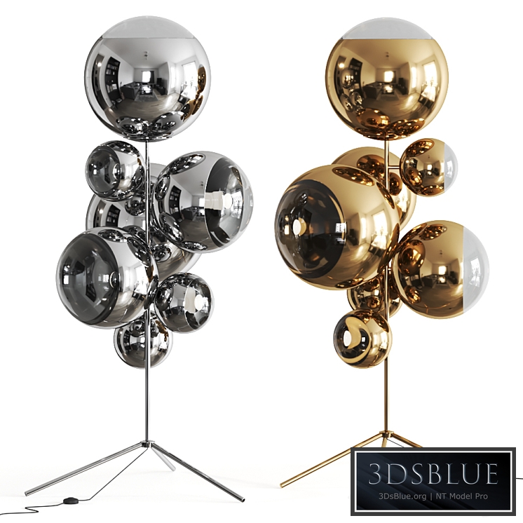 Mirror Ball Gold Stand Chandelier by Tom Dixon Floor Lamp