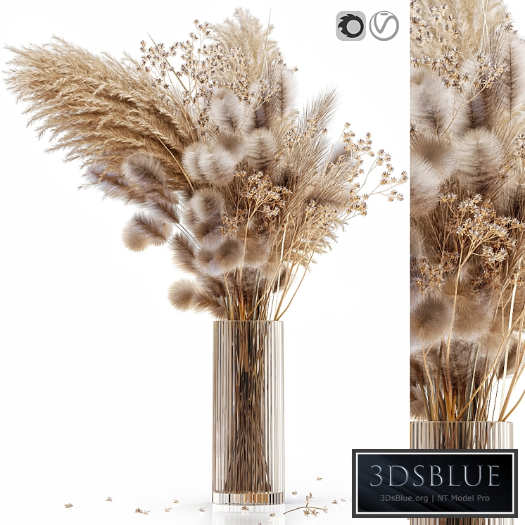 Dry flowers in modern vase 3