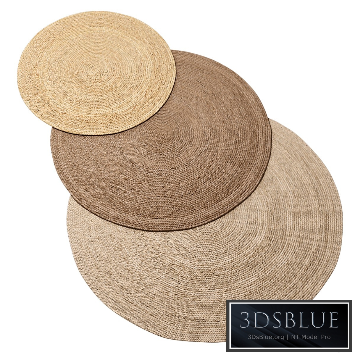 Natural Round Spiral Braided Jute Rug