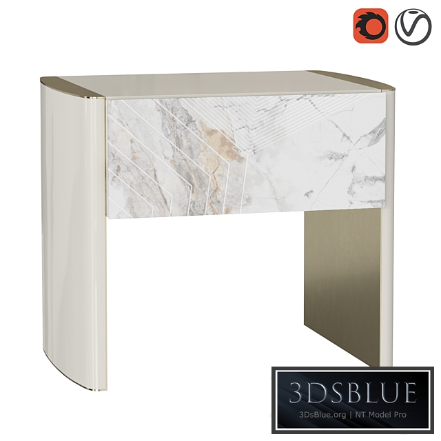 Bedside table LINFA by HESSENTIA Cornelio Cappellini