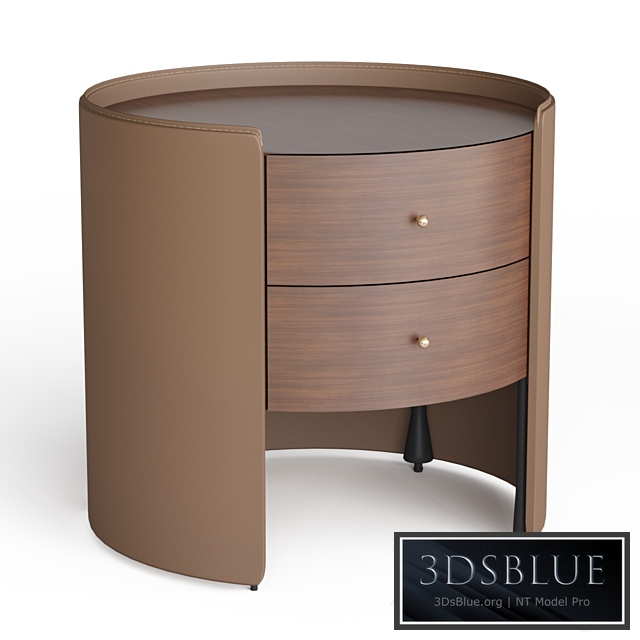Sideboard in walnut and leather, Firmo