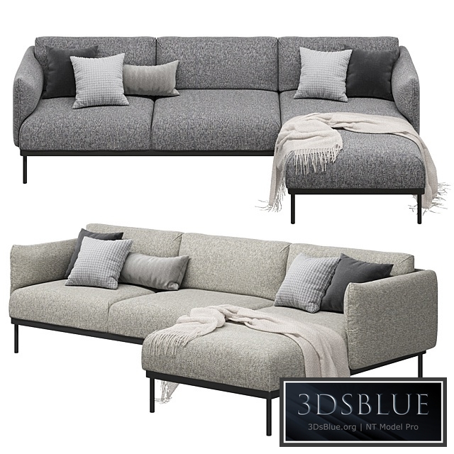 Ikea Äpplaryd Epplaryd 3-Seater Sofa with Chaise Longue Leide