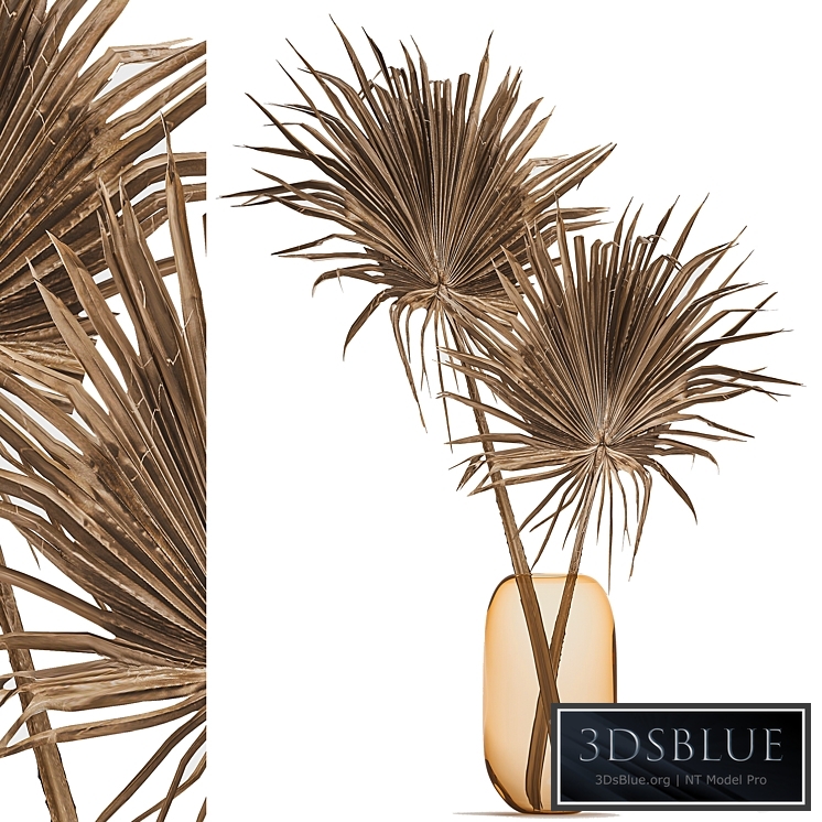 Bouquet 187. Dry palm leaf, dried flower, branches, decor, dry, luxury, natural decor, glass, eco design