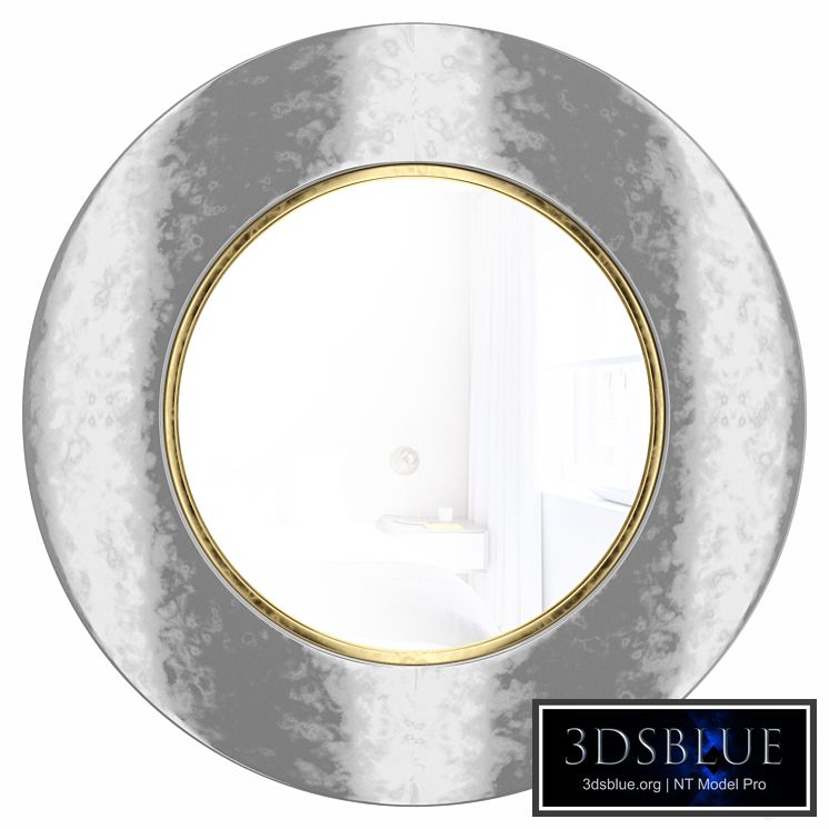 Round mirror in white frame Porter White