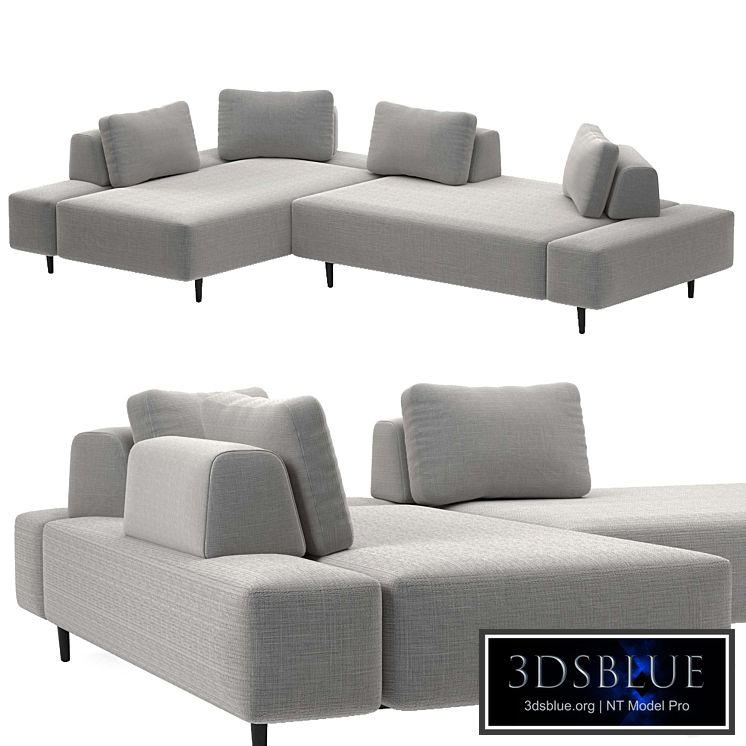 Divan mist gray left sectional sofa