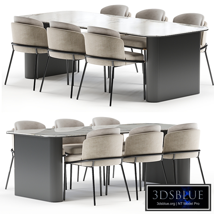 Minotti fil noir dining table