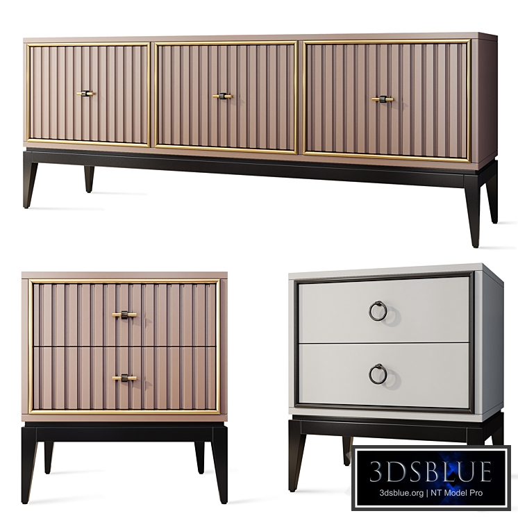 Chest of drawers and bedside table Prato. Sideboard, nightstand by ArtMax