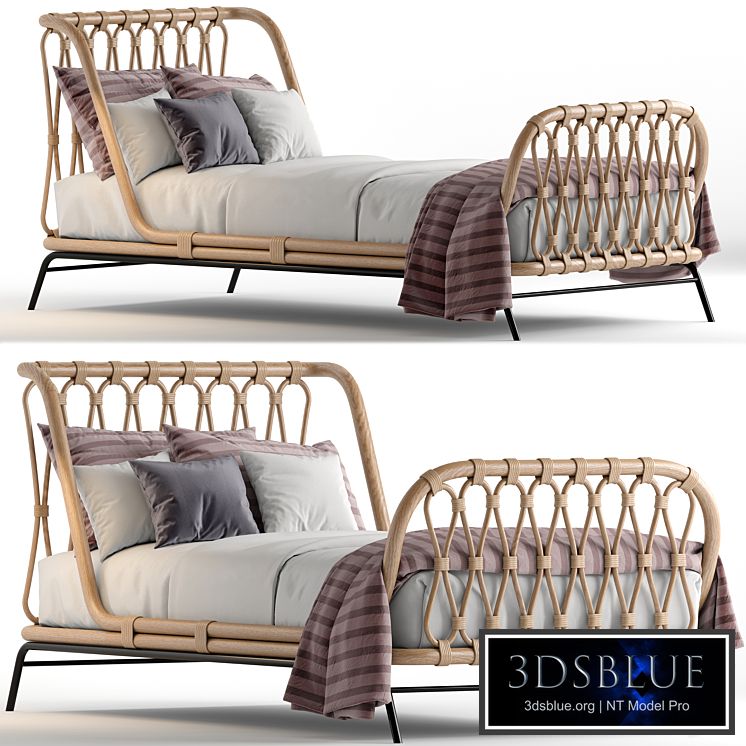 Crate & Barrel rattan kids bed