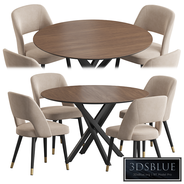 Ritz table Hudson stool dining set