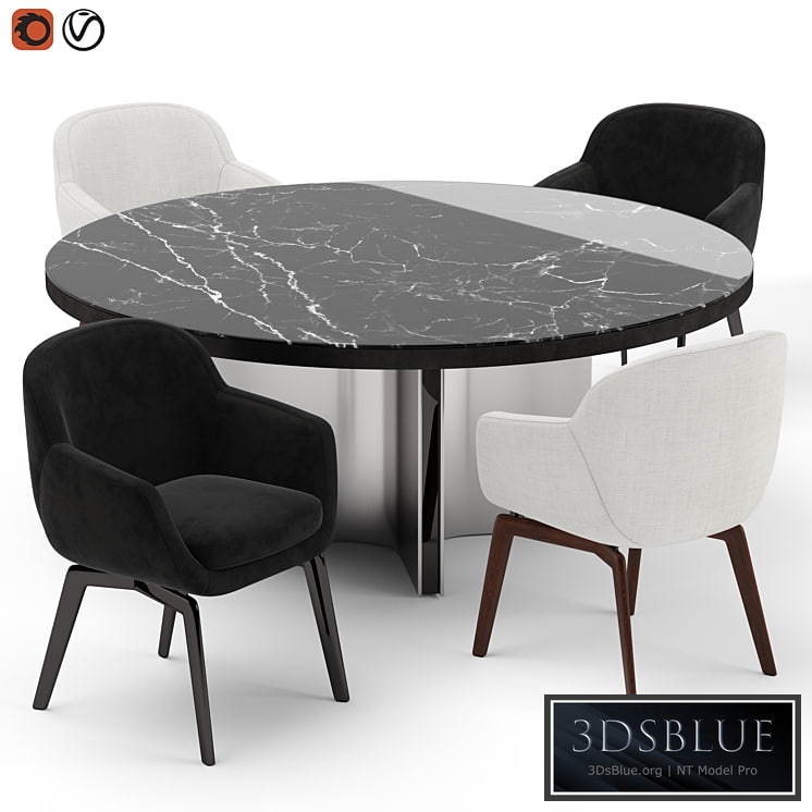 Minotti Belt chair and Marvin table