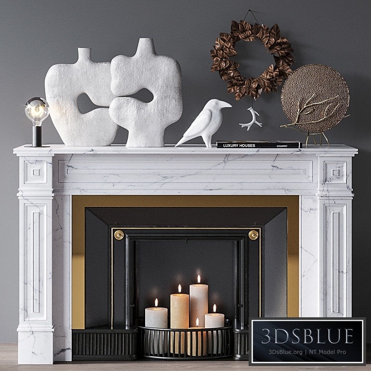 Decorative set with fireplace