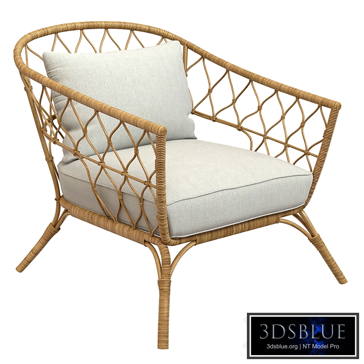 STOCKHOLM 2017 Armchair with cushion, rattan, IKEA white