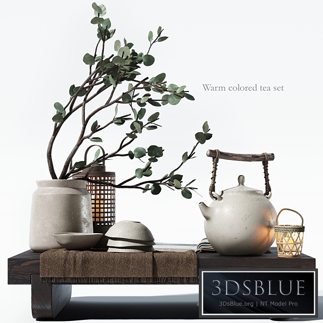 Warm colored tea set