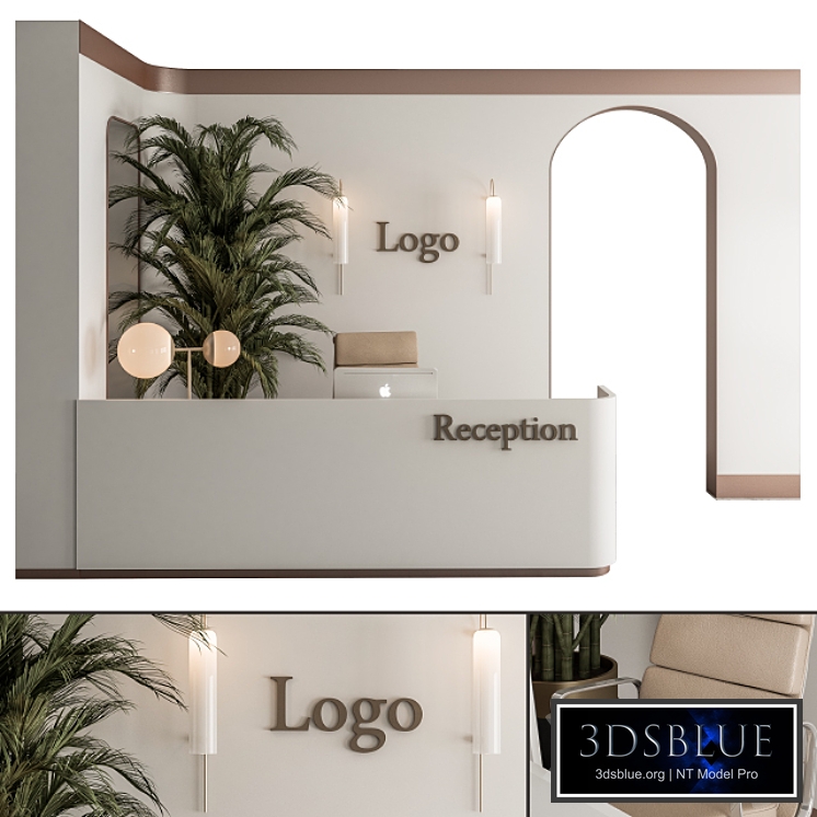 Reception Desk and Wall Decoration - Office Set 239
