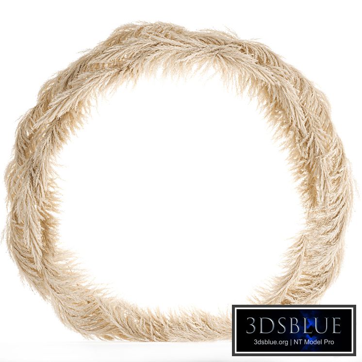 White wedding arch made of dried flowers cortaderia, pampas grass, reeds, natural decor. 1063