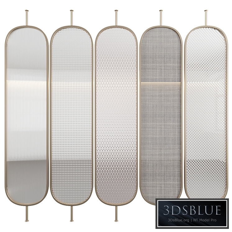 Decorative partition with embossed glass