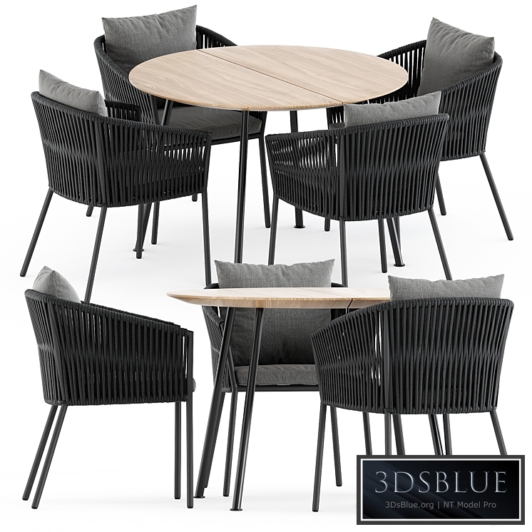 Porto Dining Chair by burkedecor and Agave table by ethimo