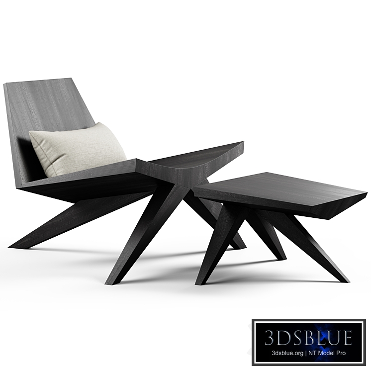 Kookudesign - Men - V-Easy chair with ottoman