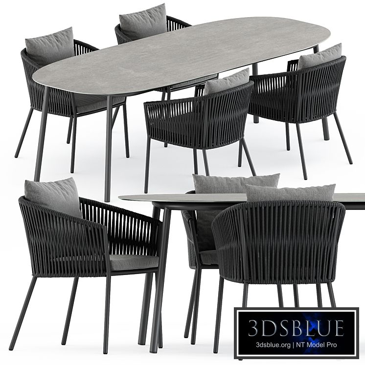 Porto Dining Chair by burkedecor and Tosca table by Tribu