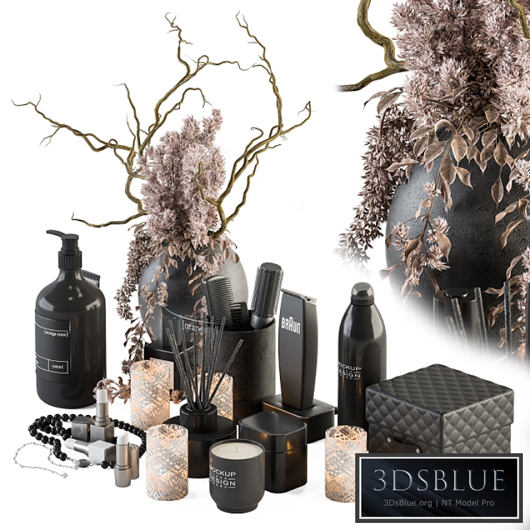 Bathroom accessory Set with Dried Plants Set 21